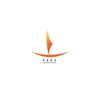 橙色帆船影视行业LOGO乘风破浪扬帆起航企业logo